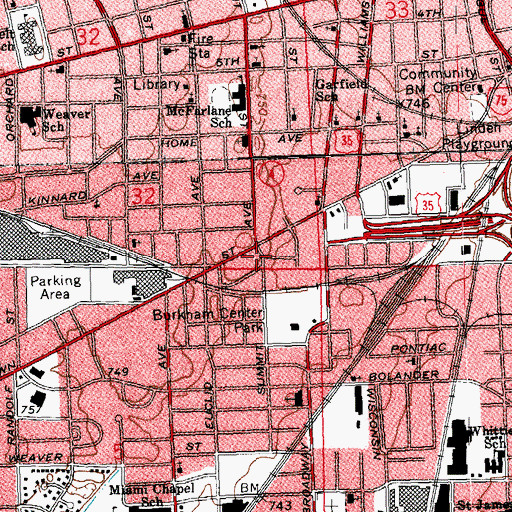 Topographic Map of Willard Elementary School (historical), OH