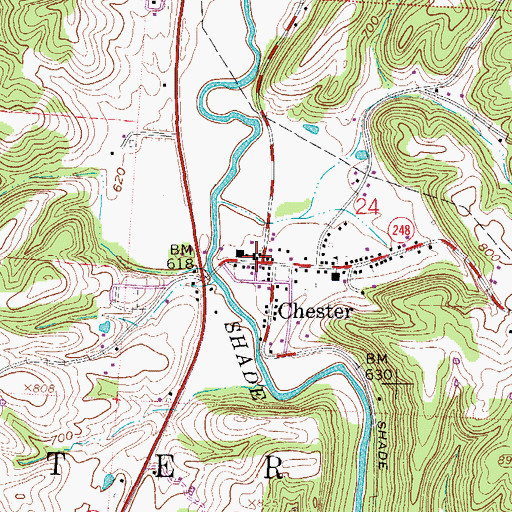 Topographic Map of Chester Academy (historical), OH