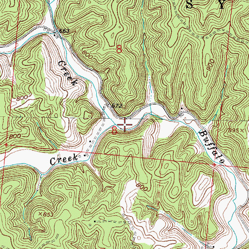 Topographic Map of Asbury Creek, OH
