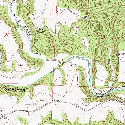Topographic Map of Baker Fork, OH
