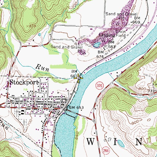 Topographic Map of Bald Eagle Run, OH