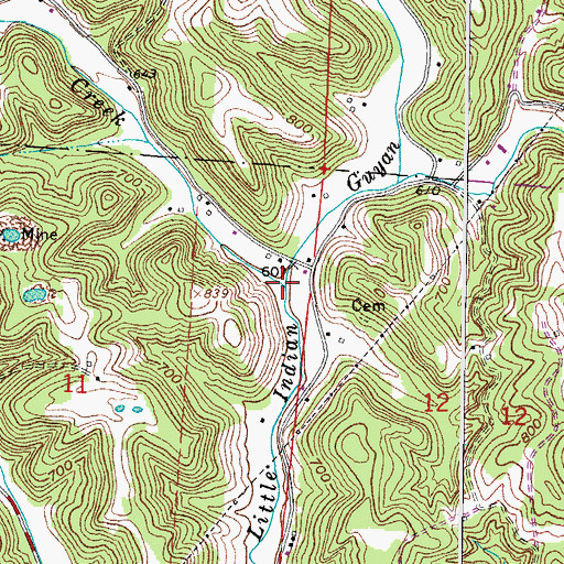 Topographic Map of Big Spring Creek, OH