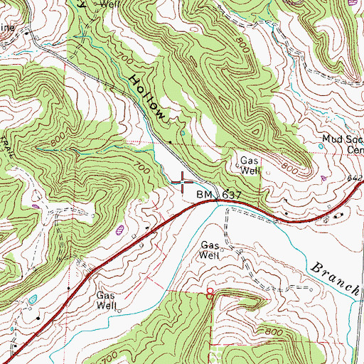 Topographic Map of Brawley Hollow, OH