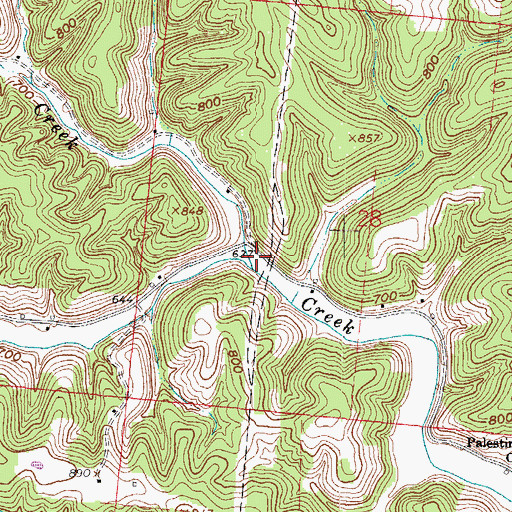 Topographic Map of Brushy Buckeye Creek, OH