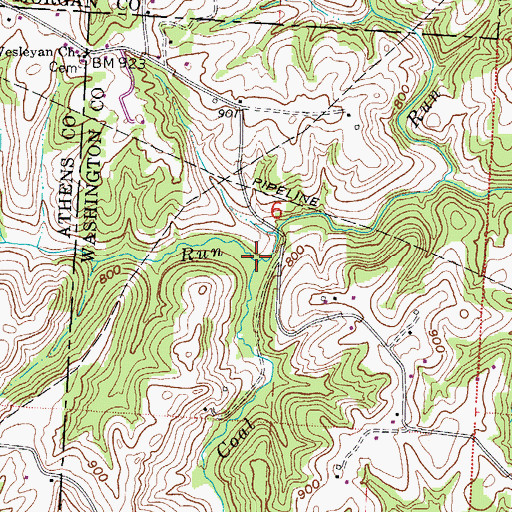 Topographic Map of Buckeye Run, OH