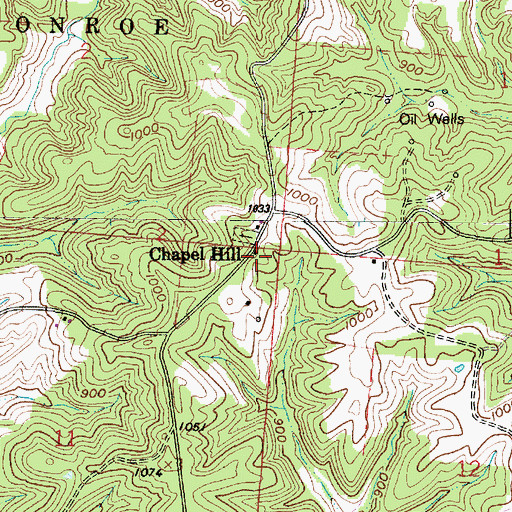 Topographic Map of Chapel Hill, OH