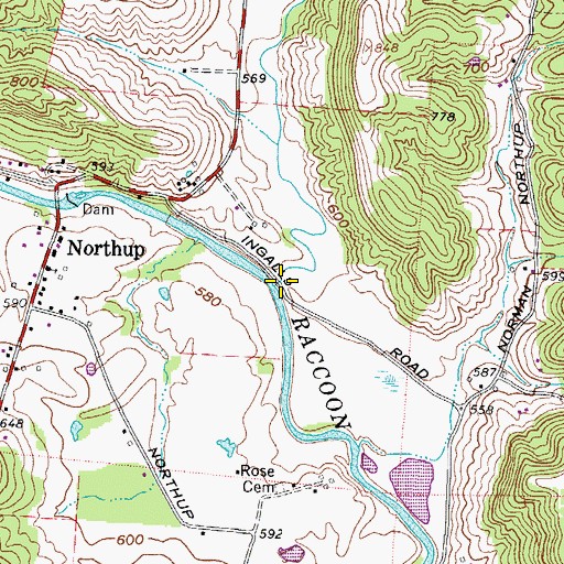 Topographic Map of Clear Fork, OH