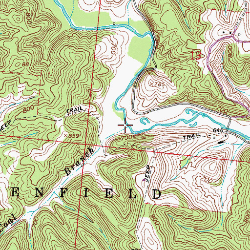 Topographic Map of Coal Branch, OH