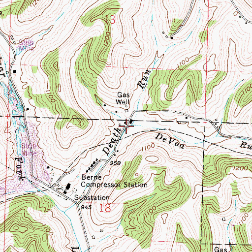 Topographic Map of DeVoa Run, OH