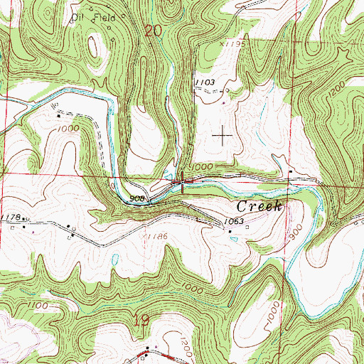Topographic Map of Death Creek, OH