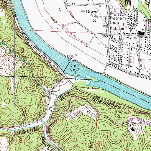 Topographic Map of Devol Run, OH