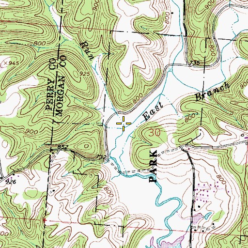 Topographic Map of Eels Run, OH