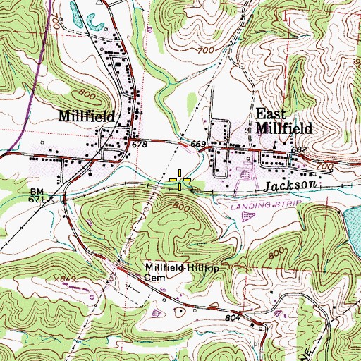 Topographic Map of Jackson Run, OH