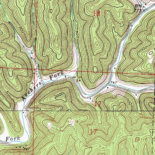 Topographic Map of Jackson Run, OH