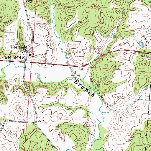 Topographic Map of Kickapoo Creek, OH