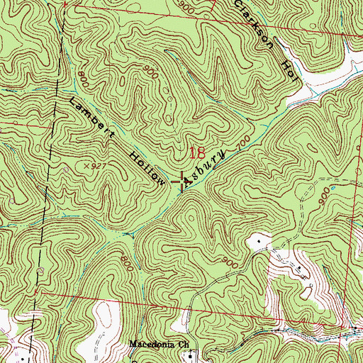 Topographic Map of Lambert Hollow, OH