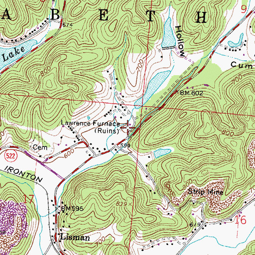 Topographic Map of Lawrence Furnace, OH