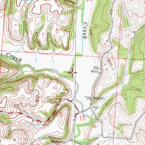Topographic Map of Little Wolf Creek, OH
