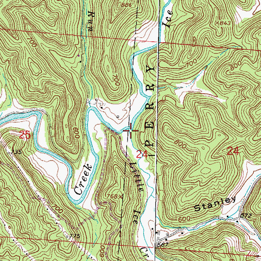 Topographic Map of Little Ice Creek, OH