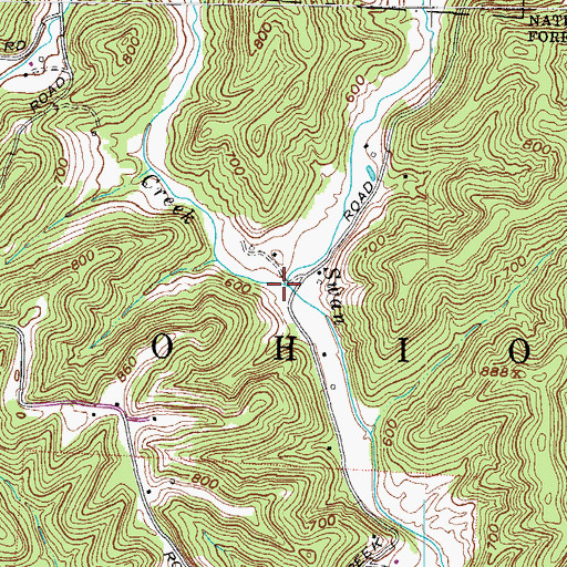 Topographic Map of Little Swan Creek, OH