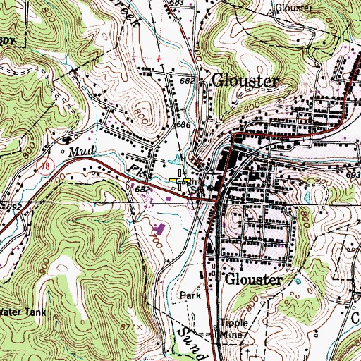 Topographic Map of Mud Fork, OH