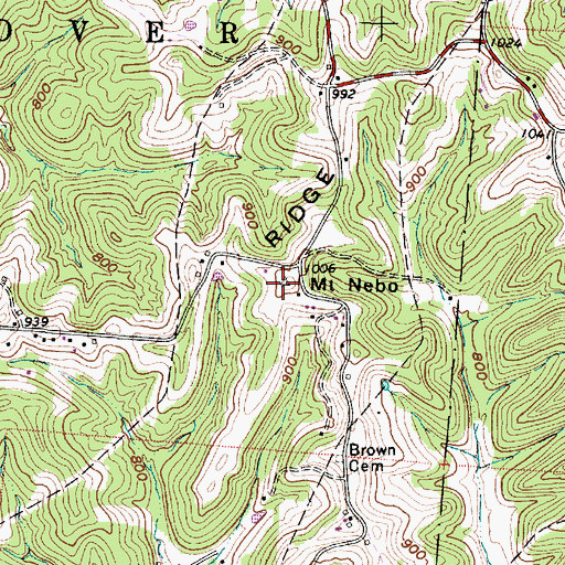 Topographic Map of Mount Nebo, OH
