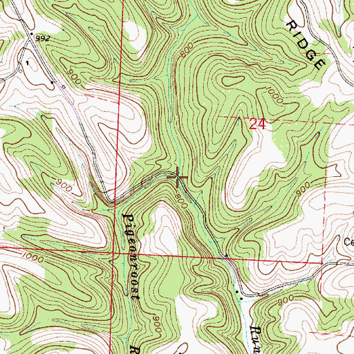 Topographic Map of Pigeonroost Run, OH