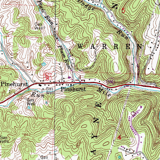 Topographic Map of Plum Run, OH