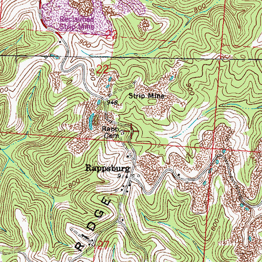 Topographic Map of Rapp Cemetery, OH