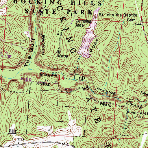 Topographic Map of Rose Hollow, OH