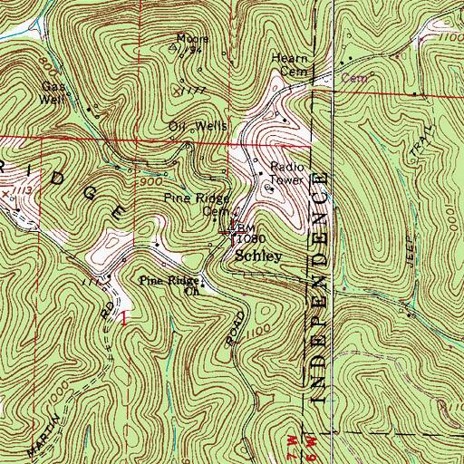 Topographic Map of Schley, OH