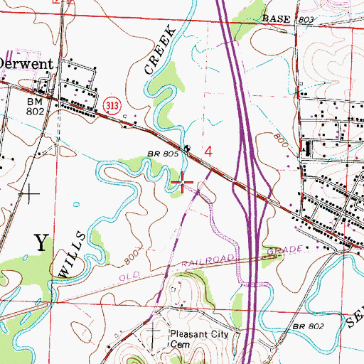 Topographic Map of Seneca Fork Wills Creek, OH