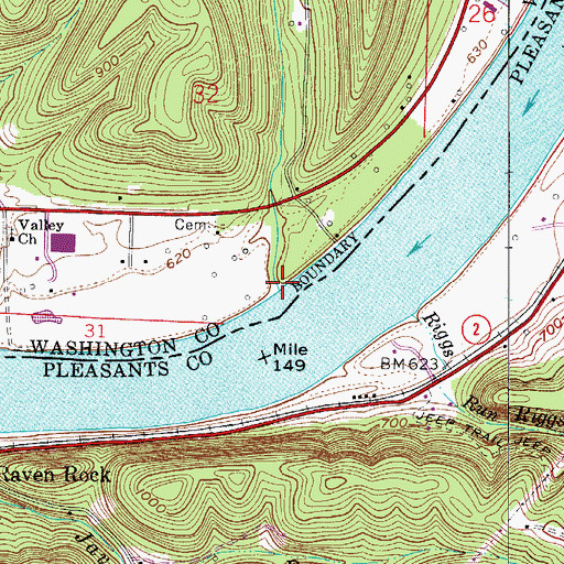 Topographic Map of Sheets Run, OH