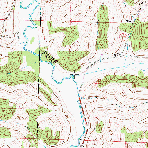 Topographic Map of Skin Creek, OH
