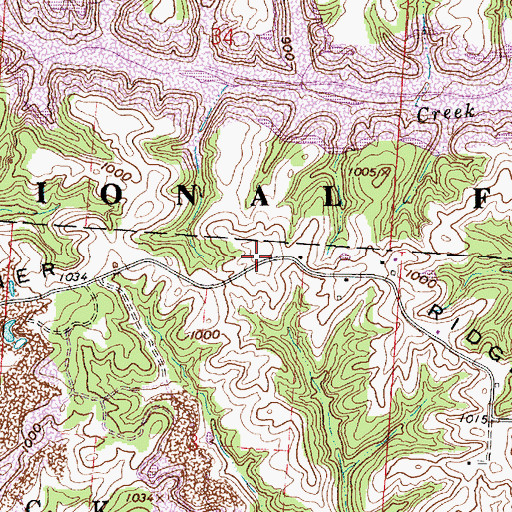 Topographic Map of Skinner Ridge, OH