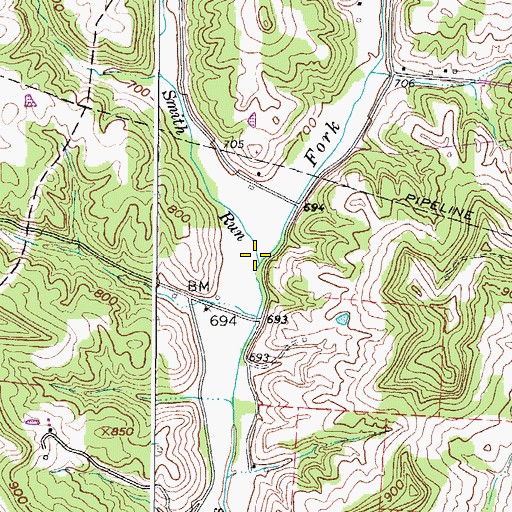 Topographic Map of Smith Run, OH