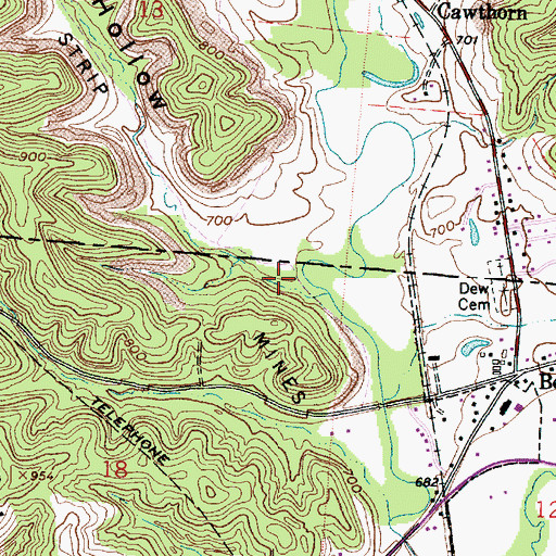 Topographic Map of Snake Hollow, OH