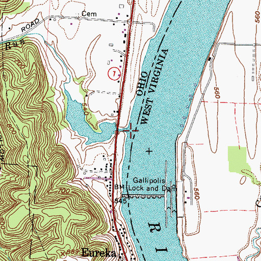Topographic Map of Teens Run, OH