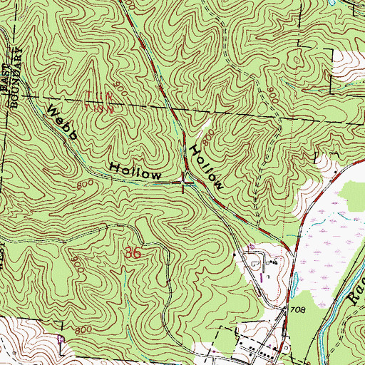 Topographic Map of Webb Hollow, OH