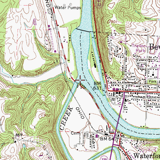 Topographic Map of West Branch Wolf Creek, OH