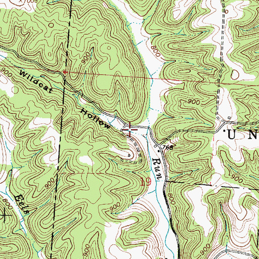 Topographic Map of Wildcat Hollow, OH