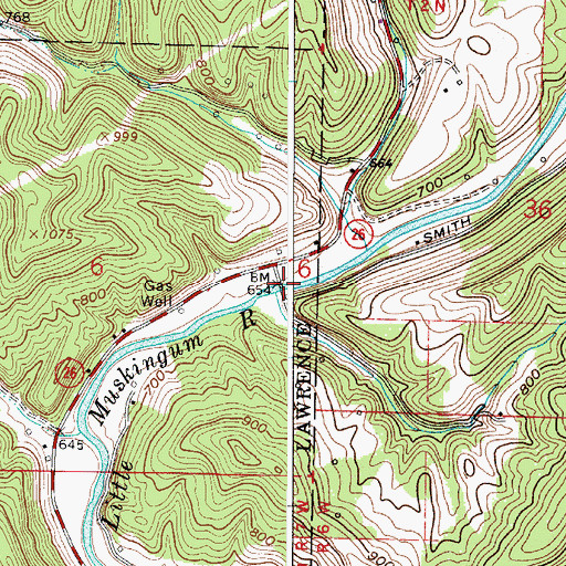 Topographic Map of Hune Covered Bridge, OH