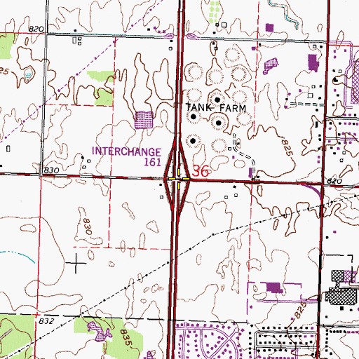 Topographic Map of Interchange 161, OH