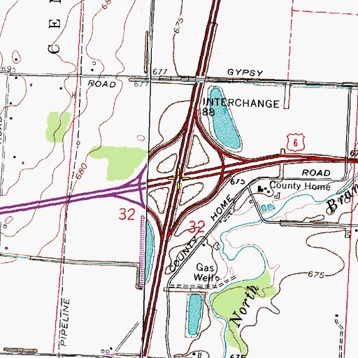 Topographic Map of Interchange 179, OH