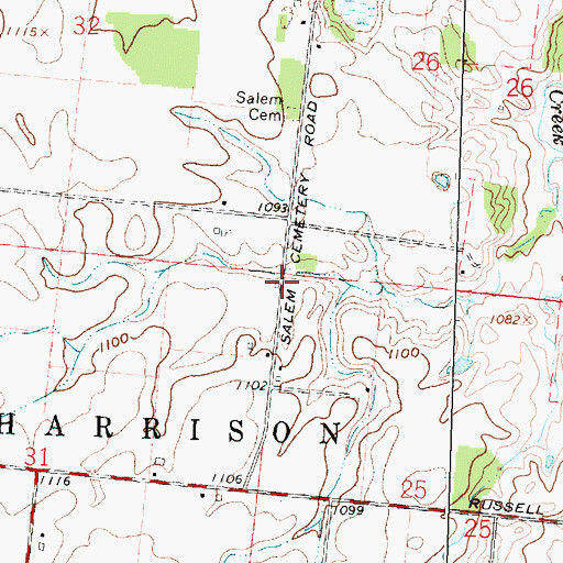 Topographic Map of Salem School (historical), OH