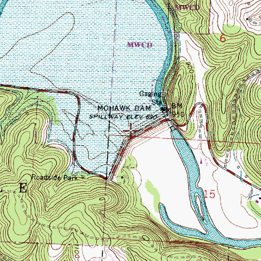 Topographic Map of Mohawk Dam, OH