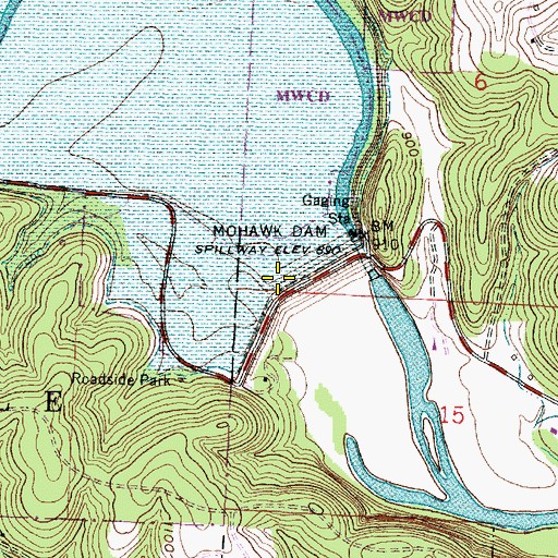 Topographic Map of Mohawk Dam, OH