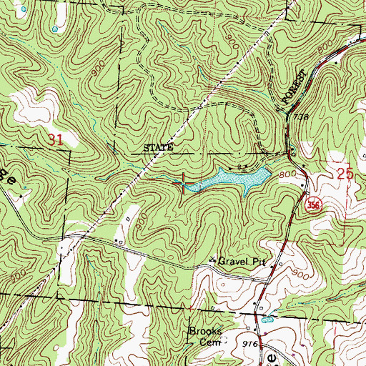 Topographic Map of Athens Fish and Game Club Lake Dam, OH