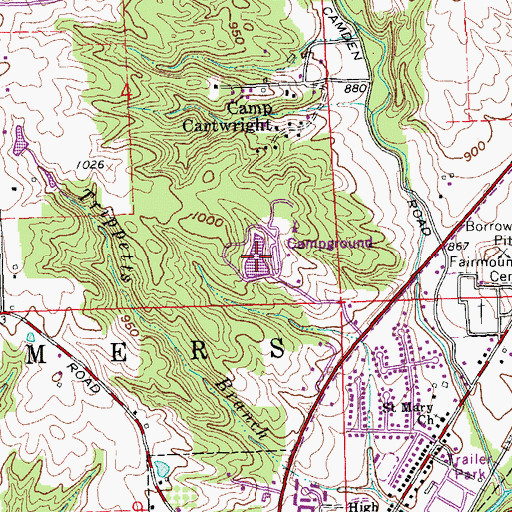 Topographic Map of Cross Pond, OH