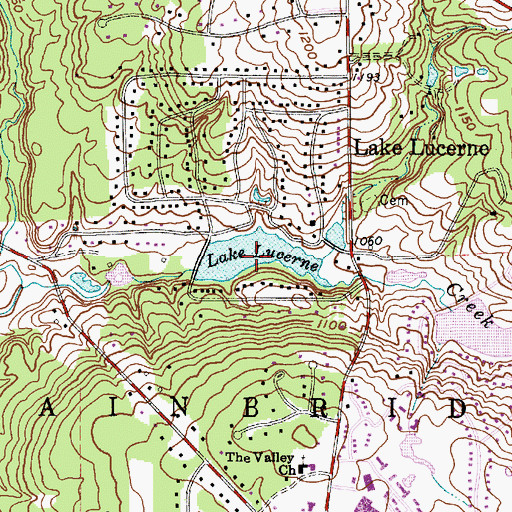 Topographic Map of Lake Lucerne, OH